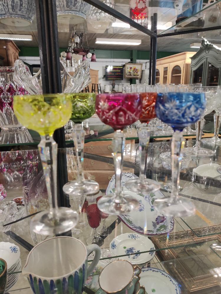 5 verres à liqueur Val Saint Lambert
